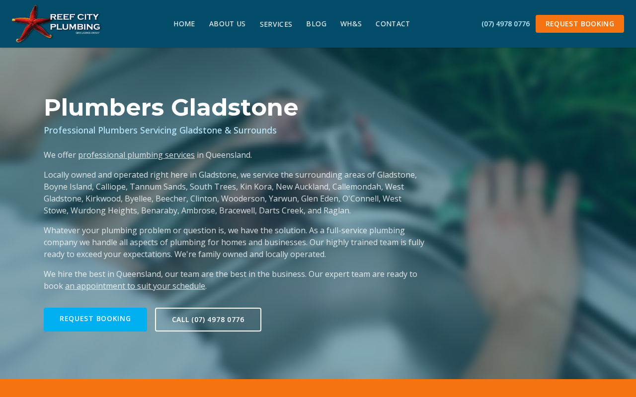 Reef City Plumbing website built by Gladstone Digital
